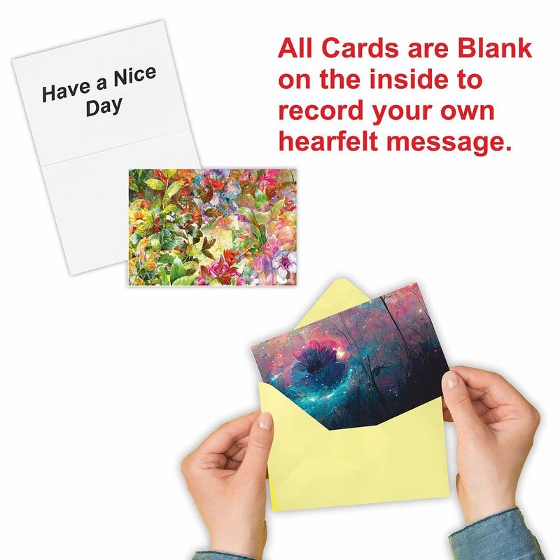 CVANU Attractive 9 Designs Greeting Cards, Blank Notecard with Envelopes for Office, All Occasion(90pc)(3x4inch)_c25 - Image 3