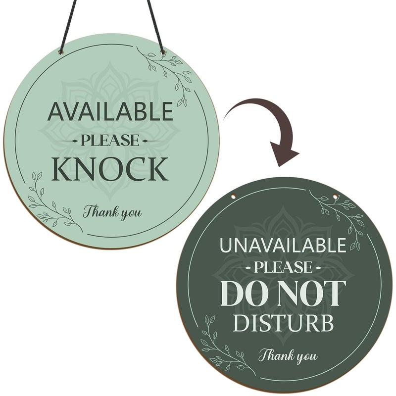 Shejdgart Do Not Disturb Door Hanger Sign - Shejdgart Available Please Knock Sign Green Double-Sided Do Not Disturb Signs Funny Office Door Signs Plaque for Home Clinic Therapy Office Meeting Hotel Decor - Image 1
