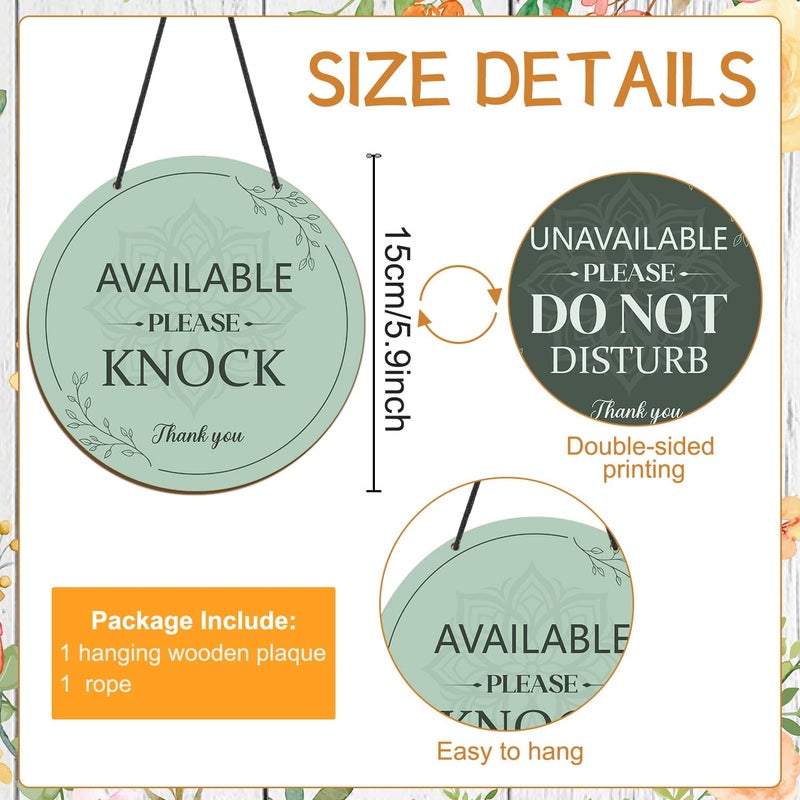 Shejdgart Do Not Disturb Door Hanger Sign - Shejdgart Available Please Knock Sign Green Double-Sided Do Not Disturb Signs Funny Office Door Signs Plaque for Home Clinic Therapy Office Meeting Hotel Decor - Image 2