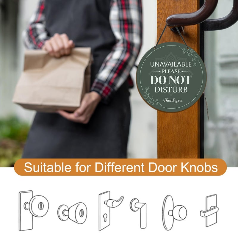 Shejdgart Do Not Disturb Door Hanger Sign - Shejdgart Available Please Knock Sign Green Double-Sided Do Not Disturb Signs Funny Office Door Signs Plaque for Home Clinic Therapy Office Meeting Hotel Decor - Image 4