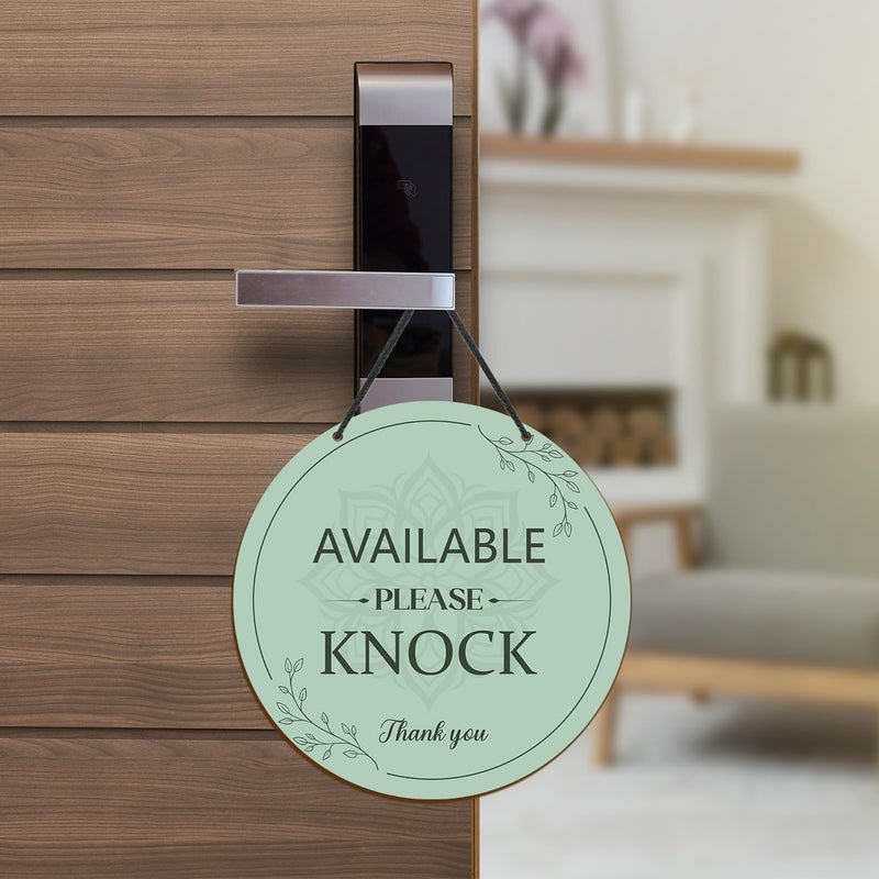 Shejdgart Do Not Disturb Door Hanger Sign - Shejdgart Available Please Knock Sign Green Double-Sided Do Not Disturb Signs Funny Office Door Signs Plaque for Home Clinic Therapy Office Meeting Hotel Decor - Image 5