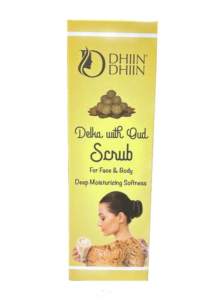 DHIIN DHIIN DELKA WITH OUD DEEP MOISTURIZING FACE & BODY SCRUB 250ML  - Image 1