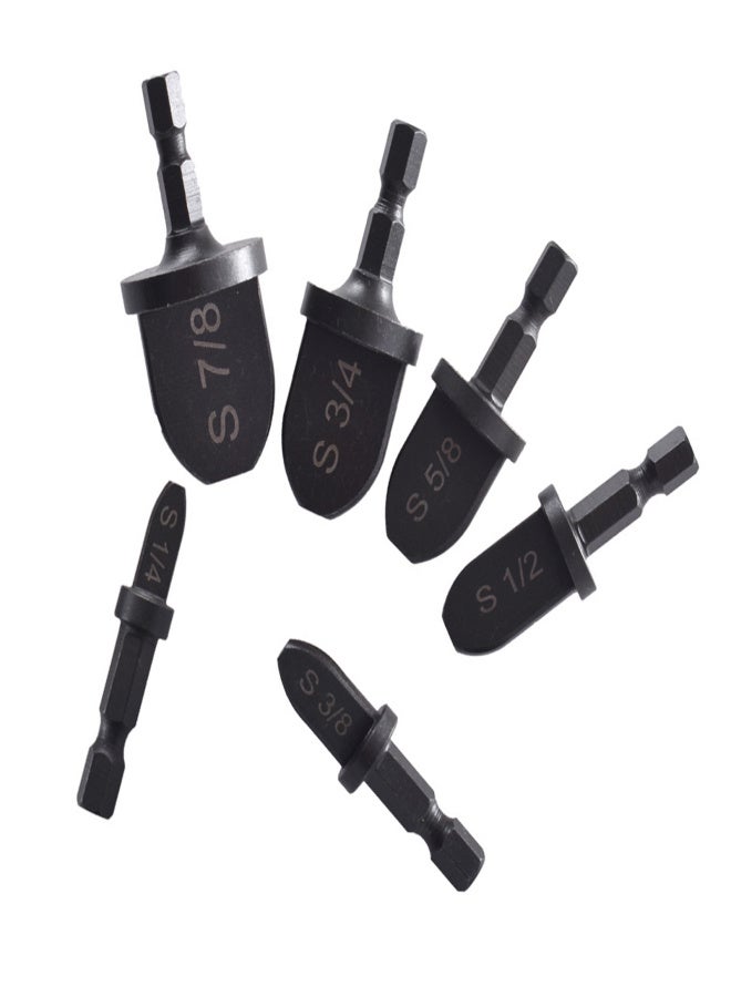 6PCS Tube Expander Drill Bits Carbon Steel Hex Shank Flaring Spin Set for Air Conditioner Copper Pipe - Image 4