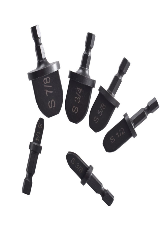 6PCS Tube Expander Drill Bits Carbon Steel Hex Shank Flaring Spin Set for Air Conditioner Copper Pipe - Image 2