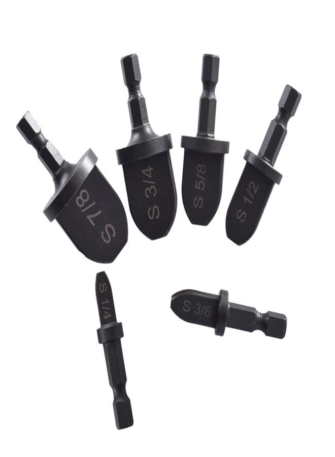 6PCS Tube Expander Drill Bits Carbon Steel Hex Shank Flaring Spin Set for Air Conditioner Copper Pipe - Image 3