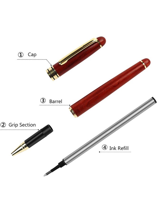 Luxury Rosewood Ballpoint Pen Writing Set - Elegant Fancy Nice Gift Pen Set for Signature Executive Business Office Supplies (Black) - Image 3