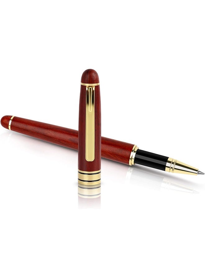 Luxury Rosewood Ballpoint Pen Writing Set - Elegant Fancy Nice Gift Pen Set for Signature Executive Business Office Supplies (Black) - Image 2