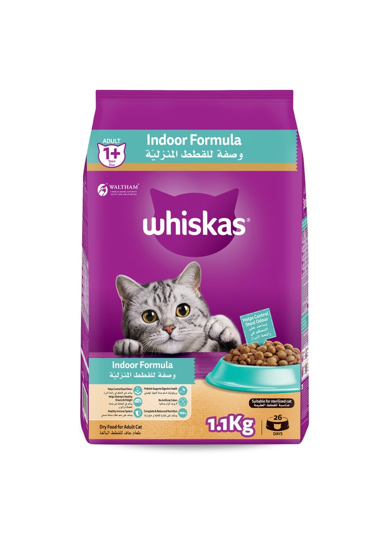 Whiskas Indoor Formula Cat Dry Food 1.1kg - Image 1