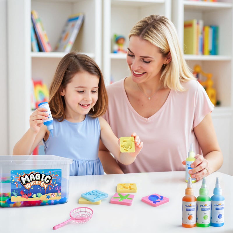 MINISENTIALS Magic Water Elf Toy Kit - Magic Gel Water Pets with Aquarium Bottle - Make Your Own Squishies Crafts Toys - Crafts Kit for Kids Christmas Gifts Birthday for Girls Boys Age 6 7 8 9 10 Years Old - Image 4