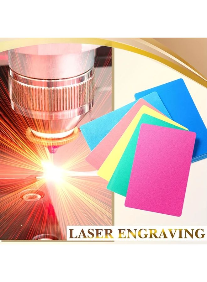 Mixed Colors 100 Sheets Aluminum Business Cards Blank Metal Labels For Laser Engraving DIY Gift Cards - Image 4