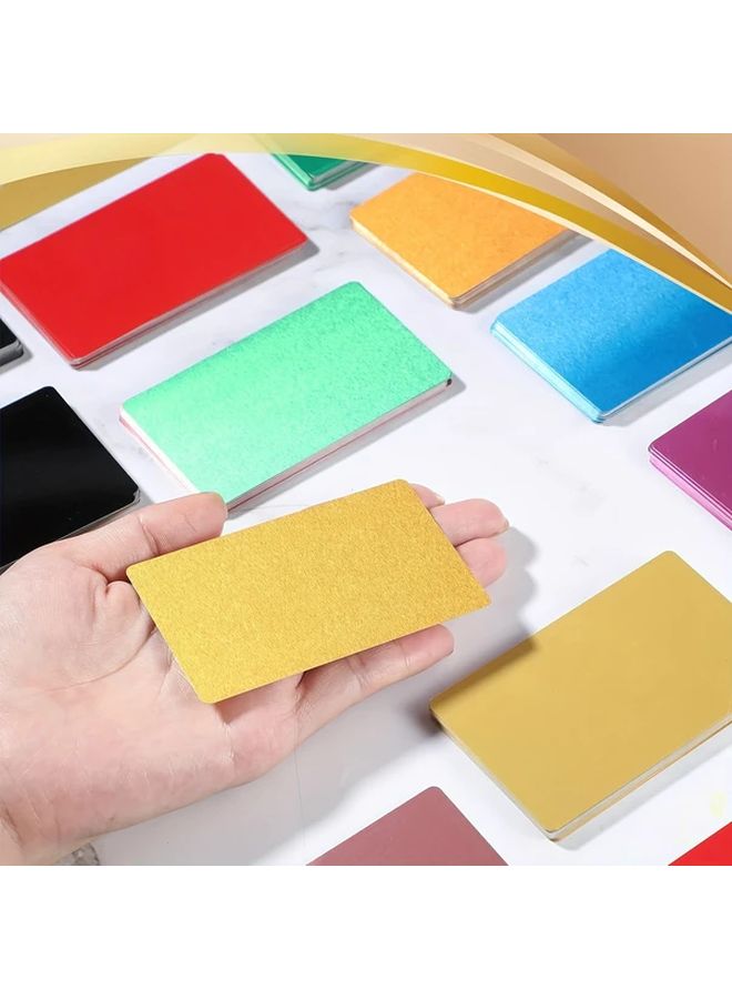 Mixed Colors 100 Sheets Aluminum Business Cards Blank Metal Labels For Laser Engraving DIY Gift Cards - Image 5