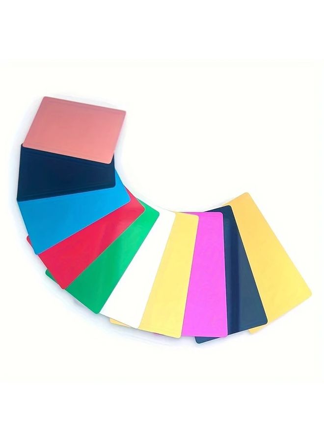 Mixed Colors 100 Sheets Aluminum Business Cards Blank Metal Labels For Laser Engraving DIY Gift Cards - Image 3