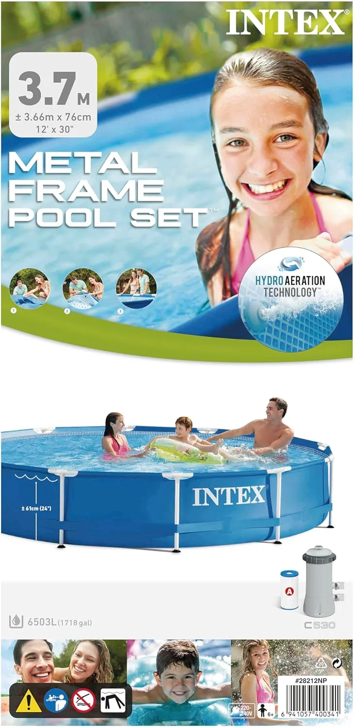 Intex Intex 28212 Metal Frame Pool Set - 12ft Round with Filter Pump