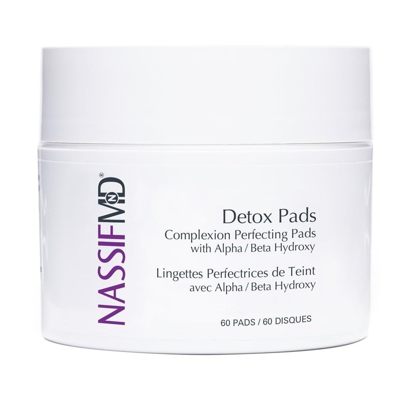 nassif md NassifMD Exfoliating Detox Pads AHA Pads Formulated with Glycolic Acid Witch Hazel and Salicylic Acid Suitable for Sensitive Skin