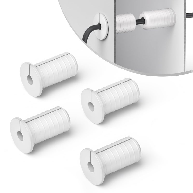 Gunovy 4 PCS 3/4 inch Wall Grommets for Starlink Cable Grommets White Non-Slip Starlink Wall Cable Pass Through Bushing Grommets 19mm Diameter Silicone 3/4 inch Starlink Cable Routing Kit for Protecting Cord - Image 1