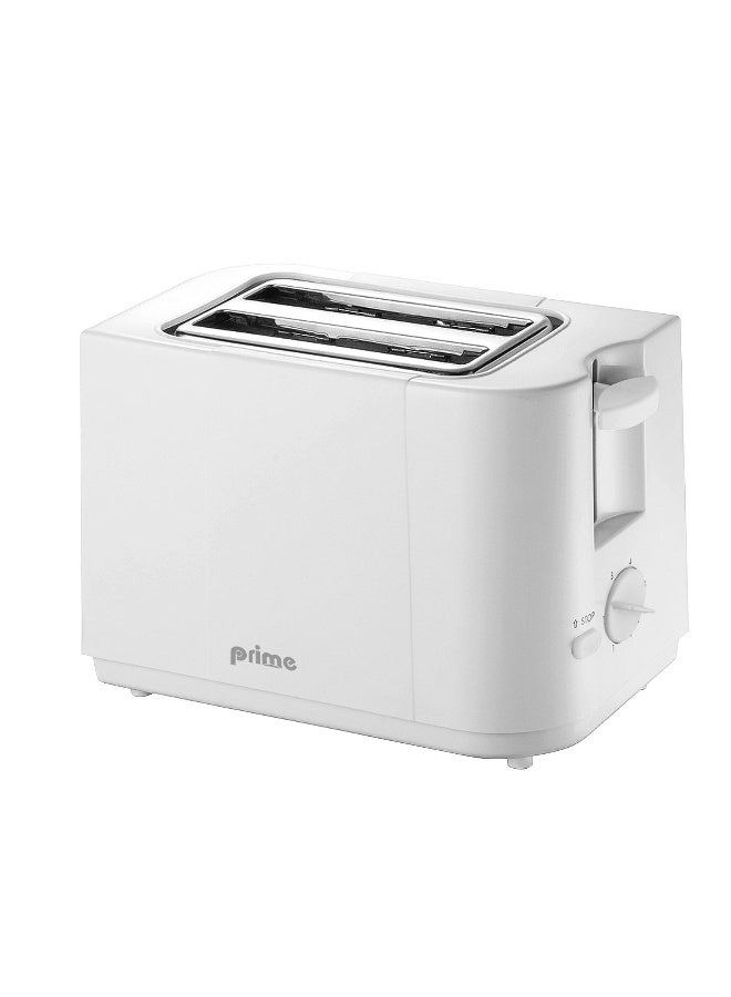 Prime محمصة - 700 واط، بيضاء، تحكم في التحميص، صينية فتات ثابتة، سهلة التنظيف، تخزين سلك التيار المتردد