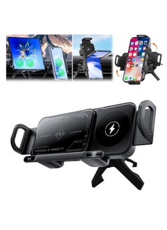 High Intelligent Mobile Phone/Pad Holder,2 in 1 Auto Rotating Phone Holder,Car Charger Fast Charging Cell Phone Holder,One-Touch Rotatable Car Vent Phone Mount for Smartphone/Pad/Foldable Phone(Black)