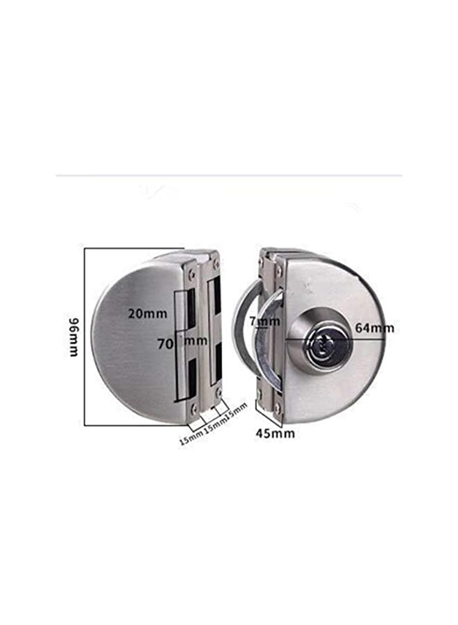 PROMASS PROMASS 304 Stainless Steel Commercial Durable Metal Chrome 10 mm -12 mm Glass Door Anti-Theft Security Lock， Double Swing Hinged Frameless Push Sliding Gate Lock with 3 Keys  - Image 5
