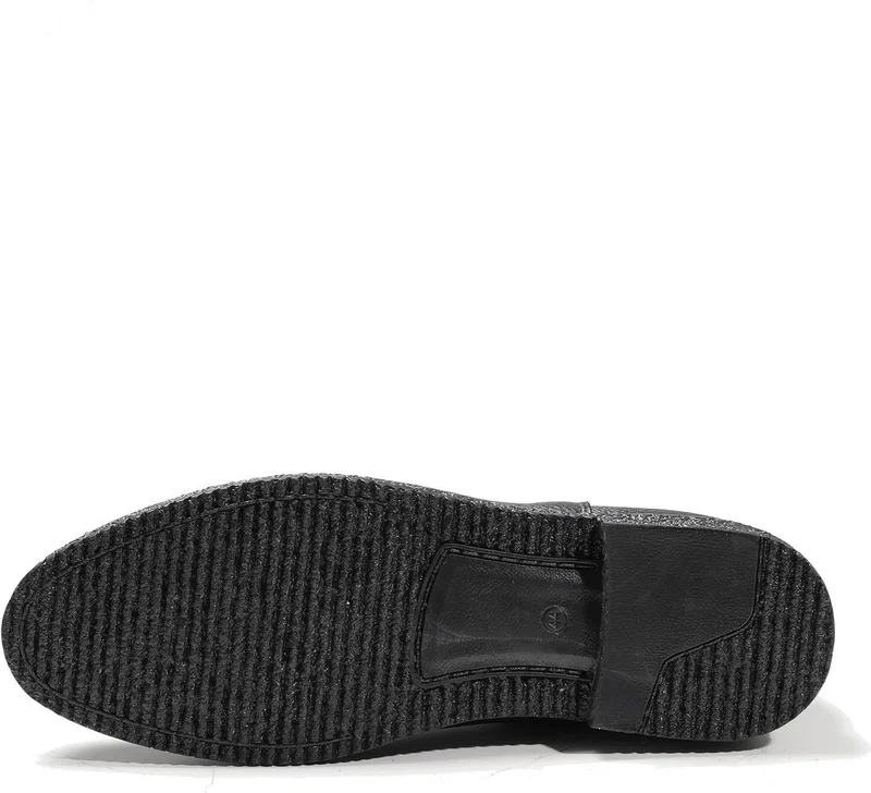 Dufy Navy Blue Men's Leather Flat Boots