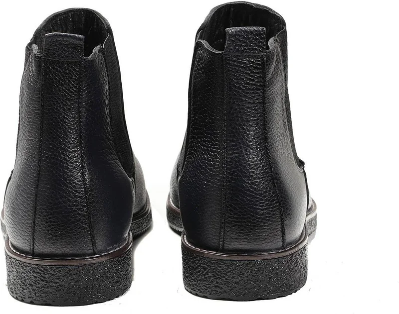 Dufy Navy Blue Men's Leather Flat Boots