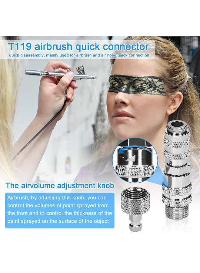 T119 1/8 Interface Quick Rlease Coupler with Air Pressure Control Function Airbrush Spring Lock Connector  - Image 5