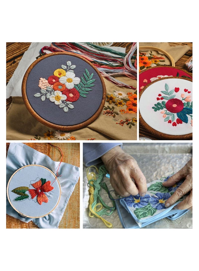 طقم إبرة ثقب مكون من 10 قطع مع أداة، ومفك خياطة، ومغزل إبرة، وإبهام، ومقص، وقلم تطريز سحري للمبتدئين في التطريز والتطريز المتقاطع. - Image 4