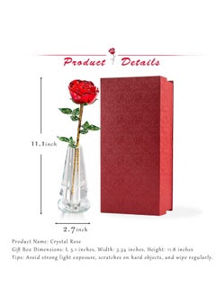 SYOSI Crystal Rose Flower Artificial for DecorationBest Gift Valentines Day Mothers Birthday  - Image 2