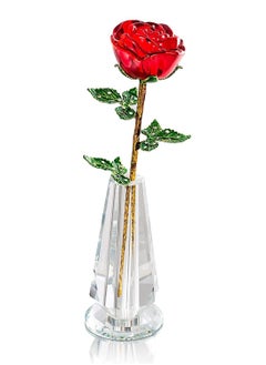 SYOSI Crystal Rose Flower Artificial for DecorationBest Gift Valentines Day Mothers Birthday  - Image 1