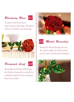 SYOSI Crystal Rose Flower Artificial for DecorationBest Gift Valentines Day Mothers Birthday  - Image 3