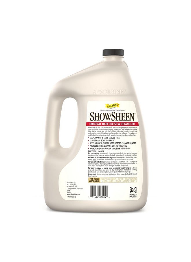 Absorbine - Showsheen Hair Polish & Detangler 128Oz Refill Jug, Horse And Dog Coat, Mane And Tail, Instant Detangling & Reduces Hair Breakage For Healthy Grooming & Radiant Shine - Image 1