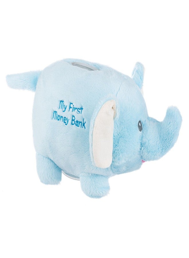 GANZ My First Money Bank Blue Payton Elephant for Boys 7.5 inch Cotton Poly-Fill Piggy Bank for Savings