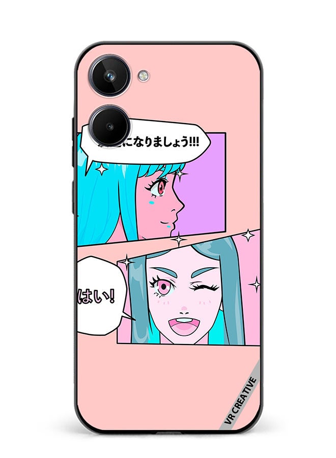 VR CREATIVE Protective Case Cover For Realme 10 Cute Pastel Collage With Manga Comics Frames With Anime Characters Design Multicolour - Image 1