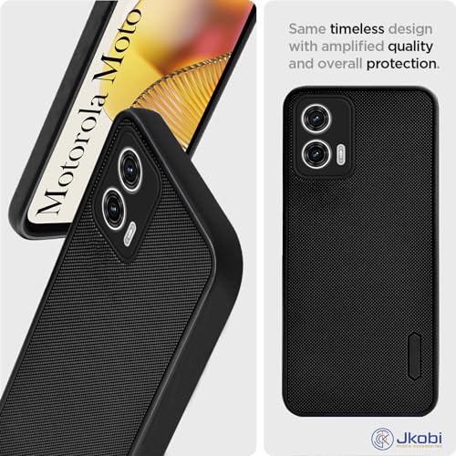 Jkobi Silicone Back Cover Case for Motorola Moto G73 (Textured Grip Design | Camera Protection | Slim and Light Weight | Soft Touch and Feel | Black) - Image 3