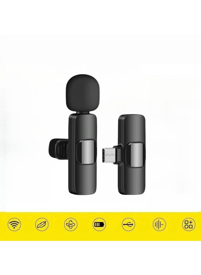 K9 Wireless Collar Microphone K15 One to Two Mobile Phone Live Broadcast Outdoor Short Video Recording with Noise Reduction  - Image 1