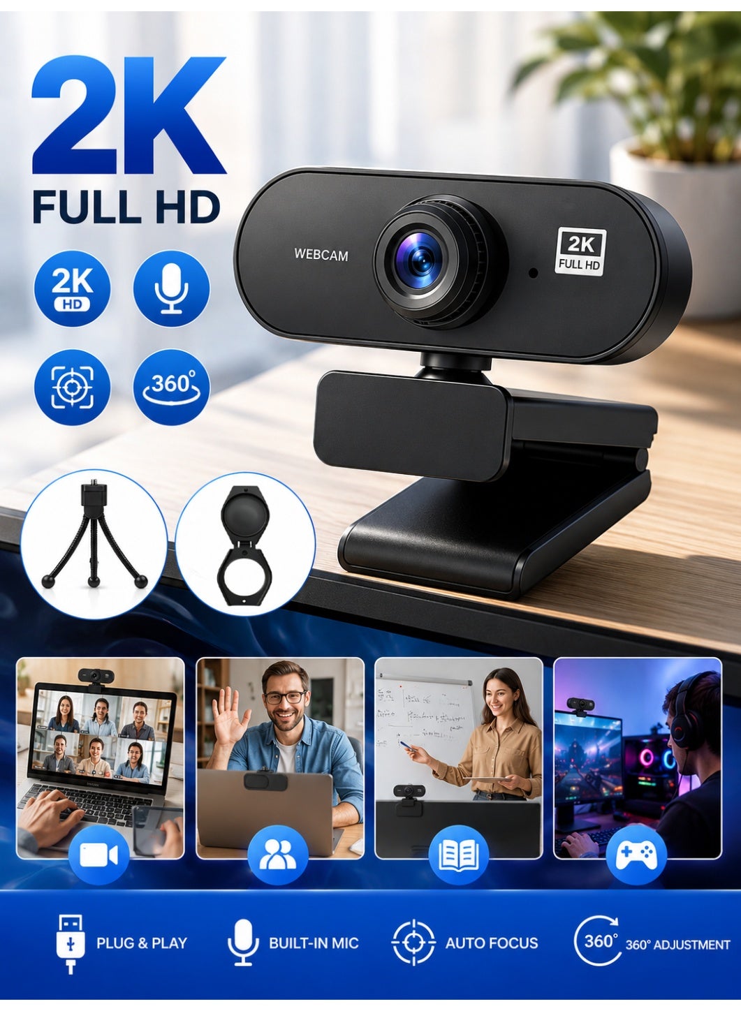 Jourria Jourria 2k Webcam With Microphone Z5525253F716CD6F5BAE6Z