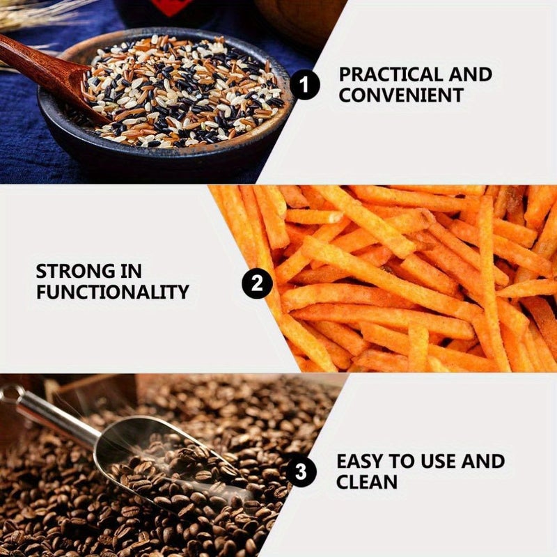 3pcs Multi Purpose Ice Scoop Thick Stainless Steel For Dog Food Cat Food Cereals Flour Tea Popcorn Sugar Beans Rice Kitchen Utensil - Image 4