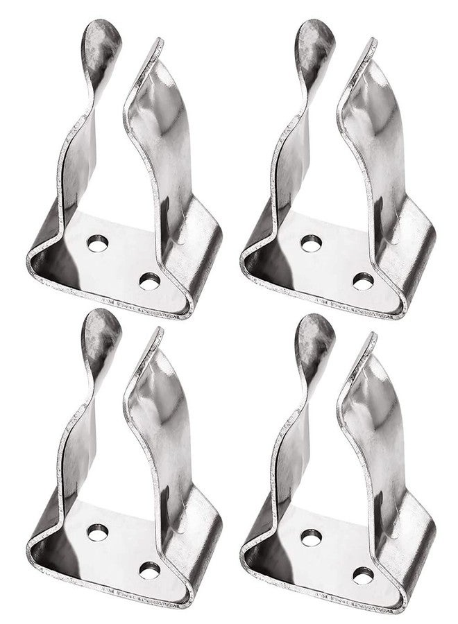 Mojiate 4 Pieces of Stainless Steel Boat Hook Small Spring Clamp Holder Boat Oar Holders Marine Spring Clip Silver Bracket Clip (2-Small 5/8"-1") - Image 1