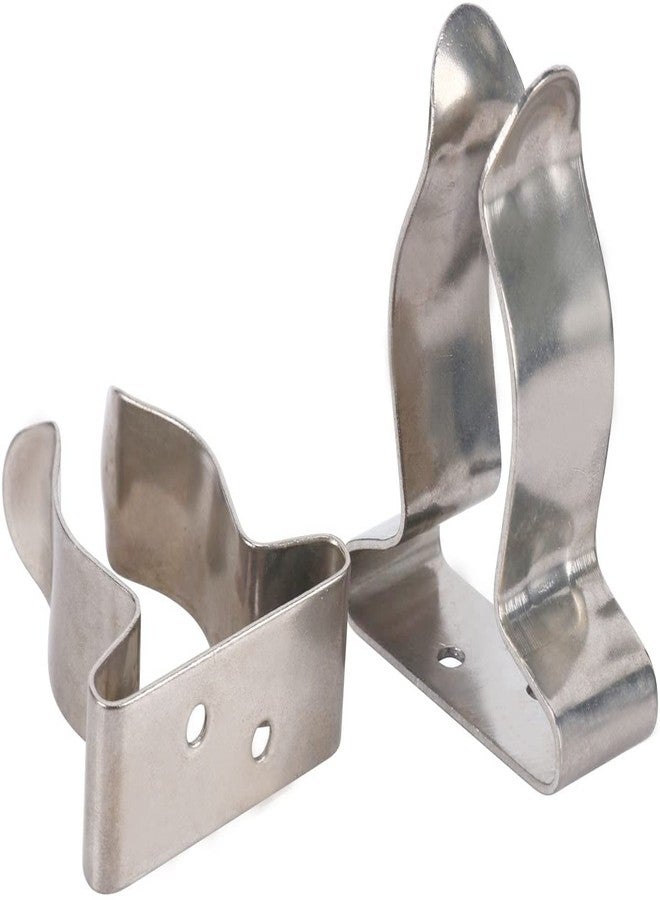Mojiate 4 Pieces of Stainless Steel Boat Hook Small Spring Clamp Holder Boat Oar Holders Marine Spring Clip Silver Bracket Clip (2-Small 5/8"-1") - Image 5