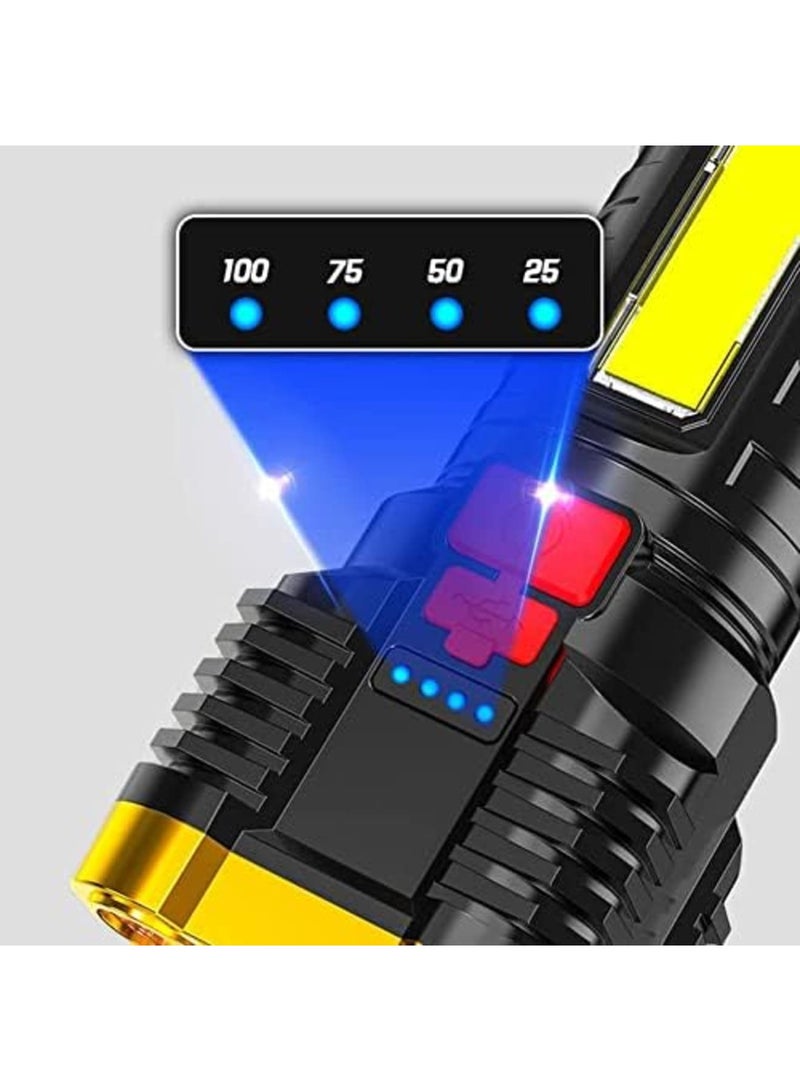 Luckam Torches Led Super Bright, Five-Nuclear Explosion LED Flashlight Strong Light Rechargeable, Led Spotlight Flashlight Portable Powerful Searchlight with 4 Lighting Modes - Image 5