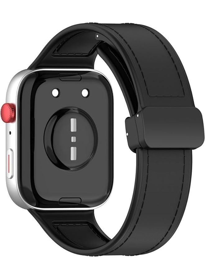Compatible with Huawei Watch Fit 3/ Fit4/Fit4 Pro Strap for Women Men, Soft Flexible Leather Silicone Hybrid Sport Wristband Magnetic Buckle Bracelet Replacement Strap for Huawei Watch Fit3 - Image 3