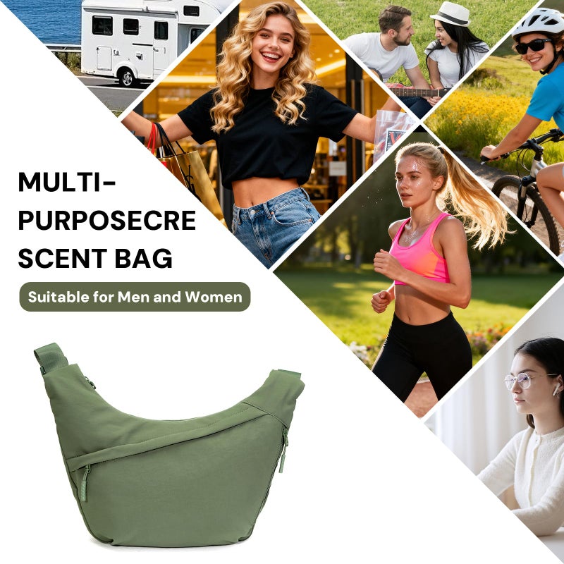YDF Medium Crescent Crossbody Bag for Women & Men, Lightweight Sling Bag with Adjustable Strap and 3 Zipper Pockets - Image 5
