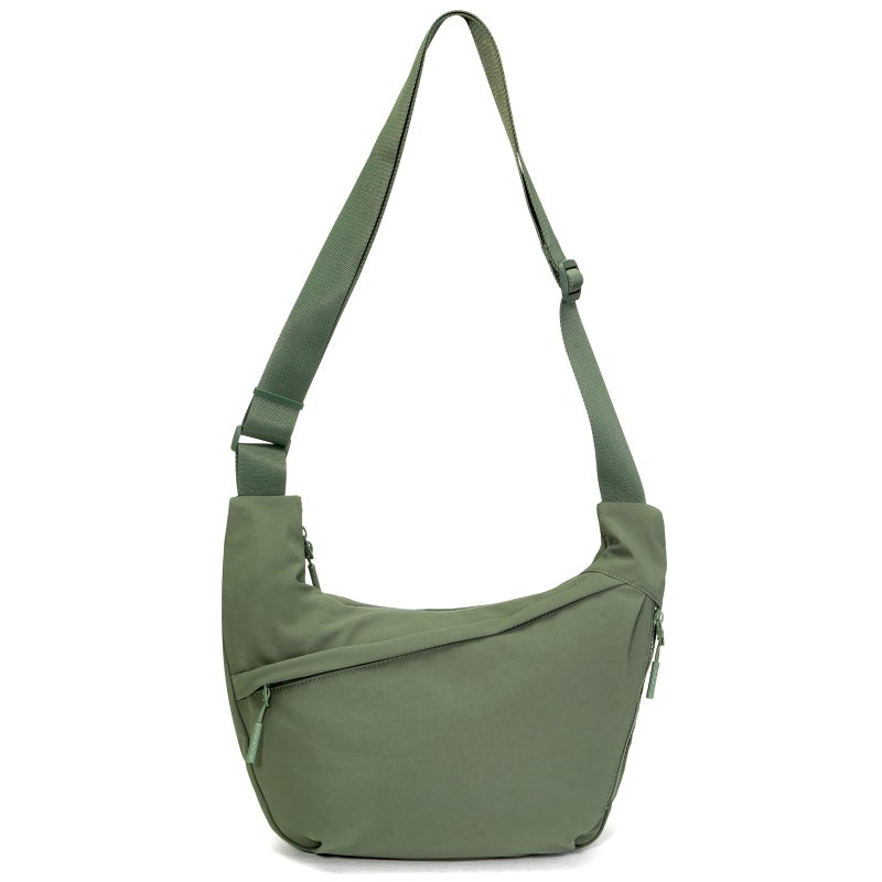 YDF Medium Crescent Crossbody Bag for Women & Men, Lightweight Sling Bag with Adjustable Strap and 3 Zipper Pockets - Image 1