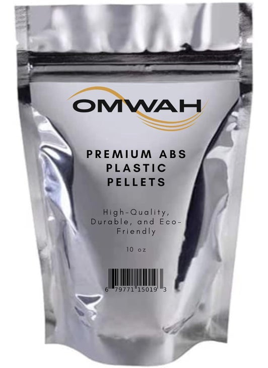 Omwah High Impact ABS Pellets for Injection Molding  10 oz Bag Black Color  Superior Impact Resistance Easy Processing at 450F  Versatile and Durable Material for Various Industries