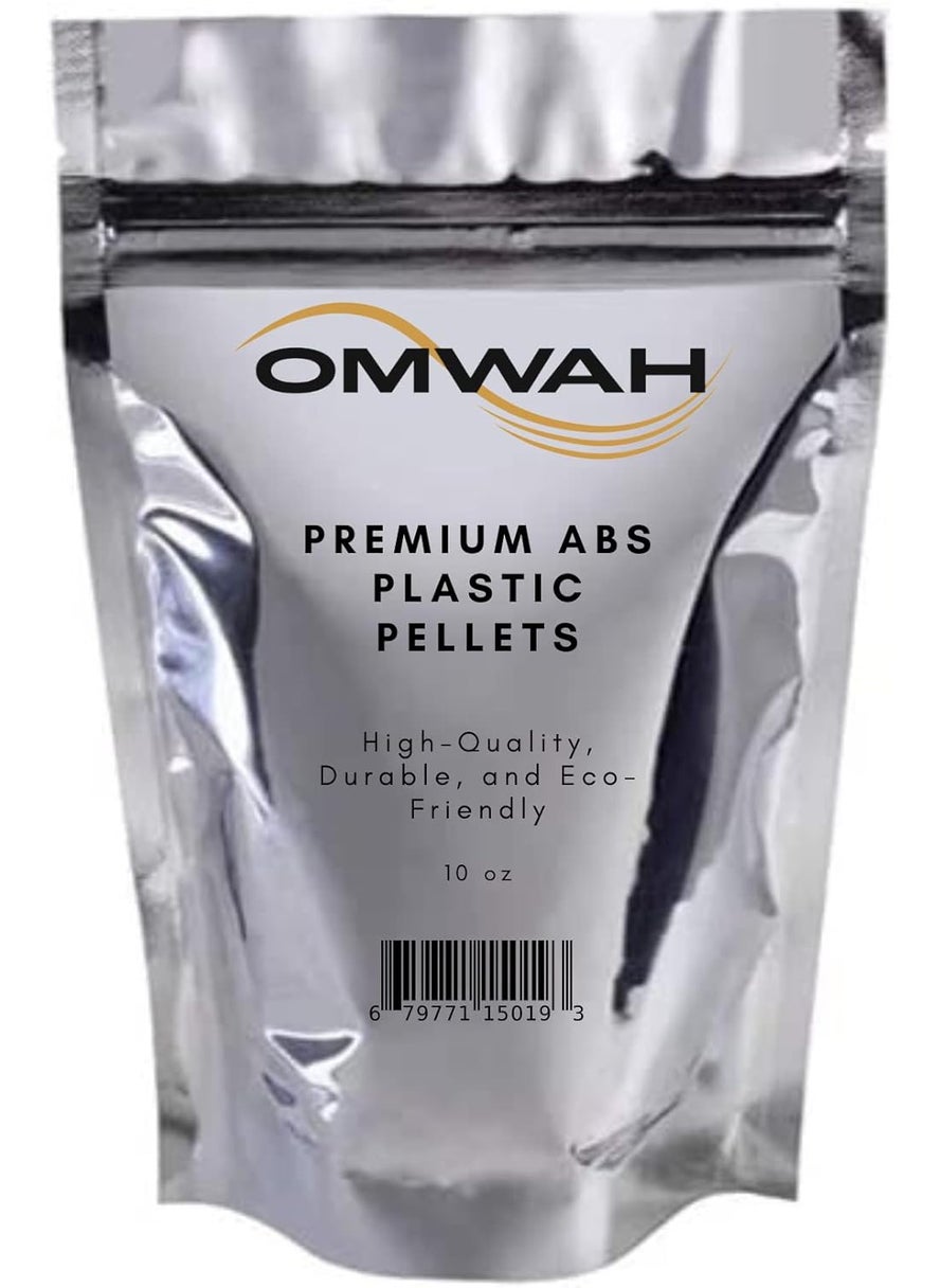 Omwah High Impact ABS Pellets for Injection Molding  10 oz Bag Black Color  Superior Impact Resistance Easy Processing at 450F  Versatile and Durable Material for Various Industries