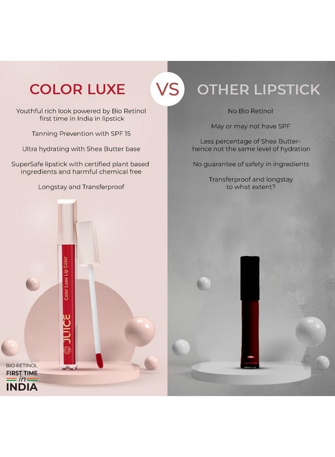 Juice Matte Luxe Lipstick - Vitamin E Enriched, Smudge-Free with Bio Retinol, Moisturizing Lock Technology, SPF 15, Long-Lasting Pack of 3 (Shades of Brown and Berry) - Image 3