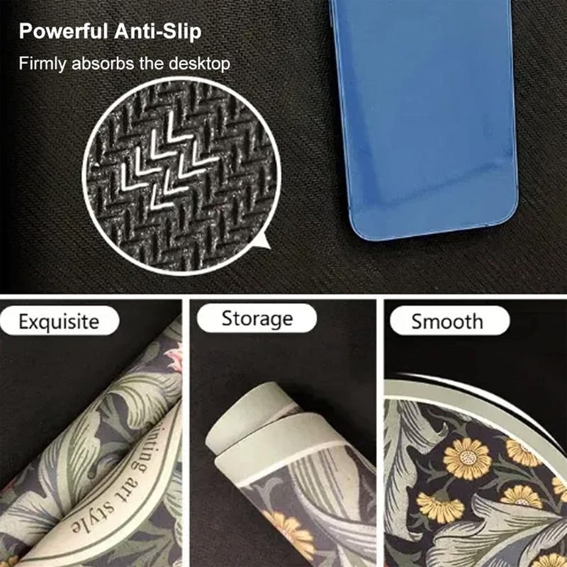comfrt Fantasy Style Draining Mat, Absorbent Dish Draining Mat, Vintage Floral Plates Dish Drying Mat, Microfiber Heat Resistant Dishes Draining Mat Fast Dry Kitchen Accessories (E) - Image 3