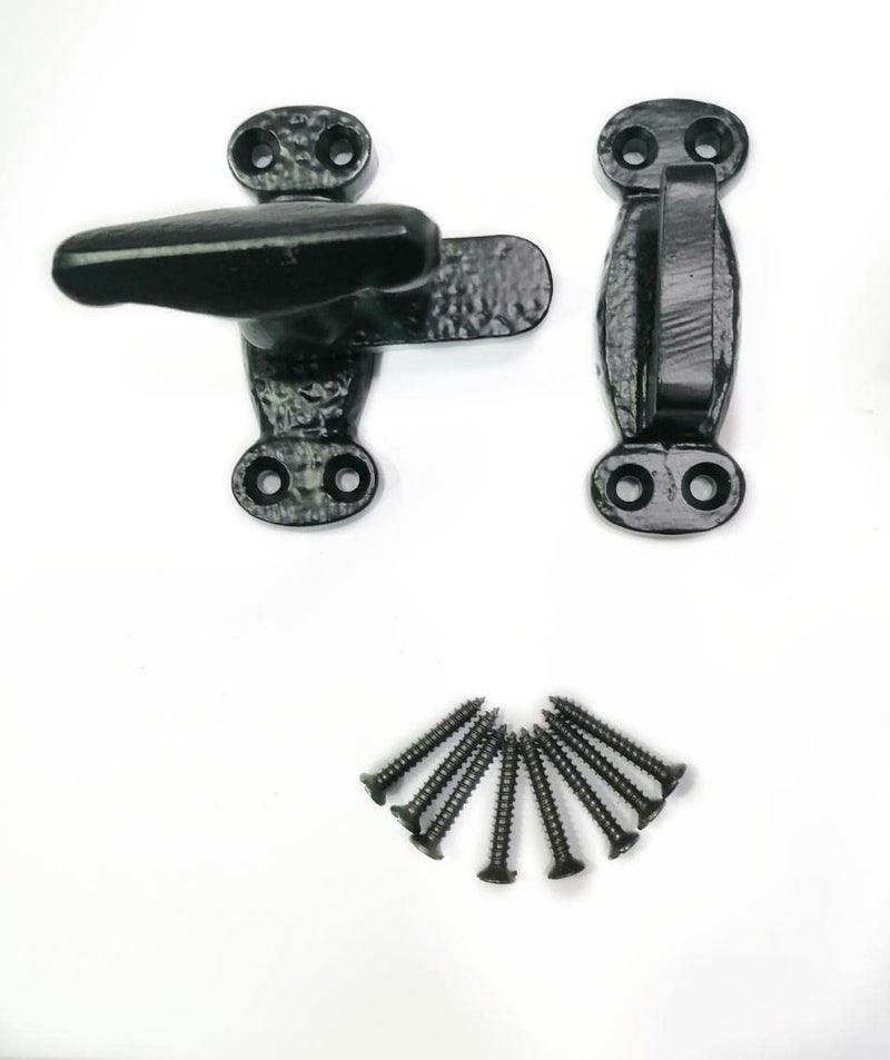 BRASS INDIA BRASS INDIA Black Door Catcher Door Fastener Door LATCHES Window FastenerLATCHES Material Iron Premium Coating Finish Heavy Durable Size 3 inches Wt 100 GMS pp Vintage Look - Image 1