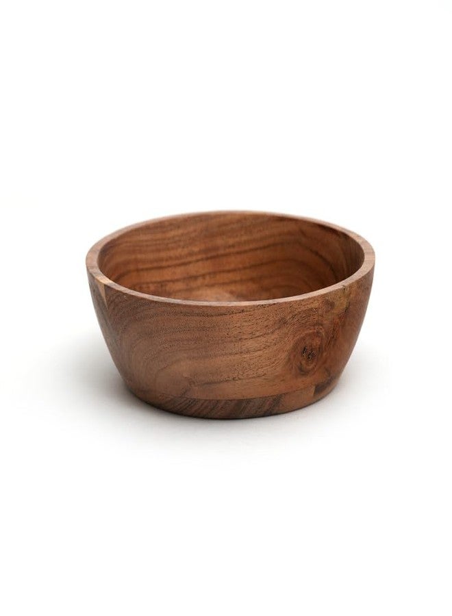 WEBHUSHI Acacia Wood Bowl Set of 2, 6-Inch Medium Serving Bowls, 400 Cubic cm Volume, 0.40 Liter Capacity, Brown - Image 3