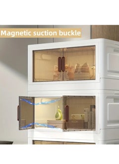 MAAS Multi-Purpose Plastic Storage Drawer for Kitchen Living Room Foldable Shelves Storage Drawer Organizer with Magnetic Door Handles and Wheels Storage Drawers for Easy Mobility 5 Layers 190X38X37.5cm  - Image 5