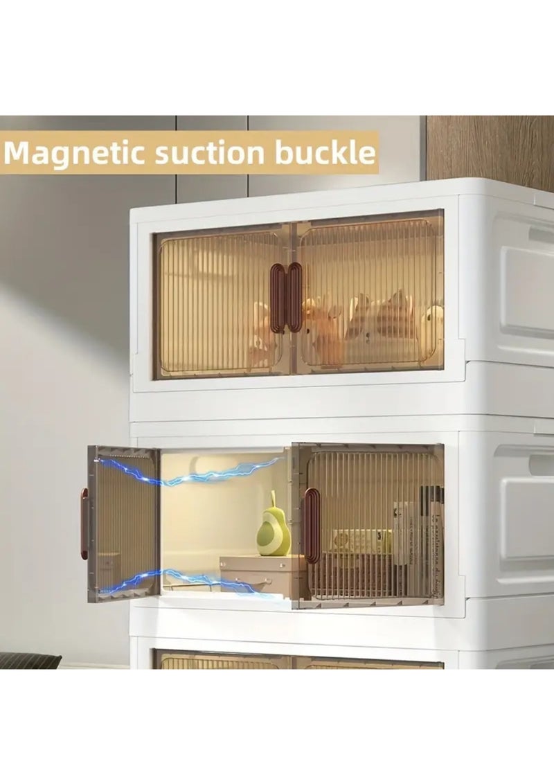 MAAS Multi-Purpose Plastic Storage Drawer for Kitchen Living Room Foldable Shelves Storage Drawer Organizer with Magnetic Door Handles and Wheels Storage Drawers for Easy Mobility 5 Layers 190X38X37.5cm  - Image 5